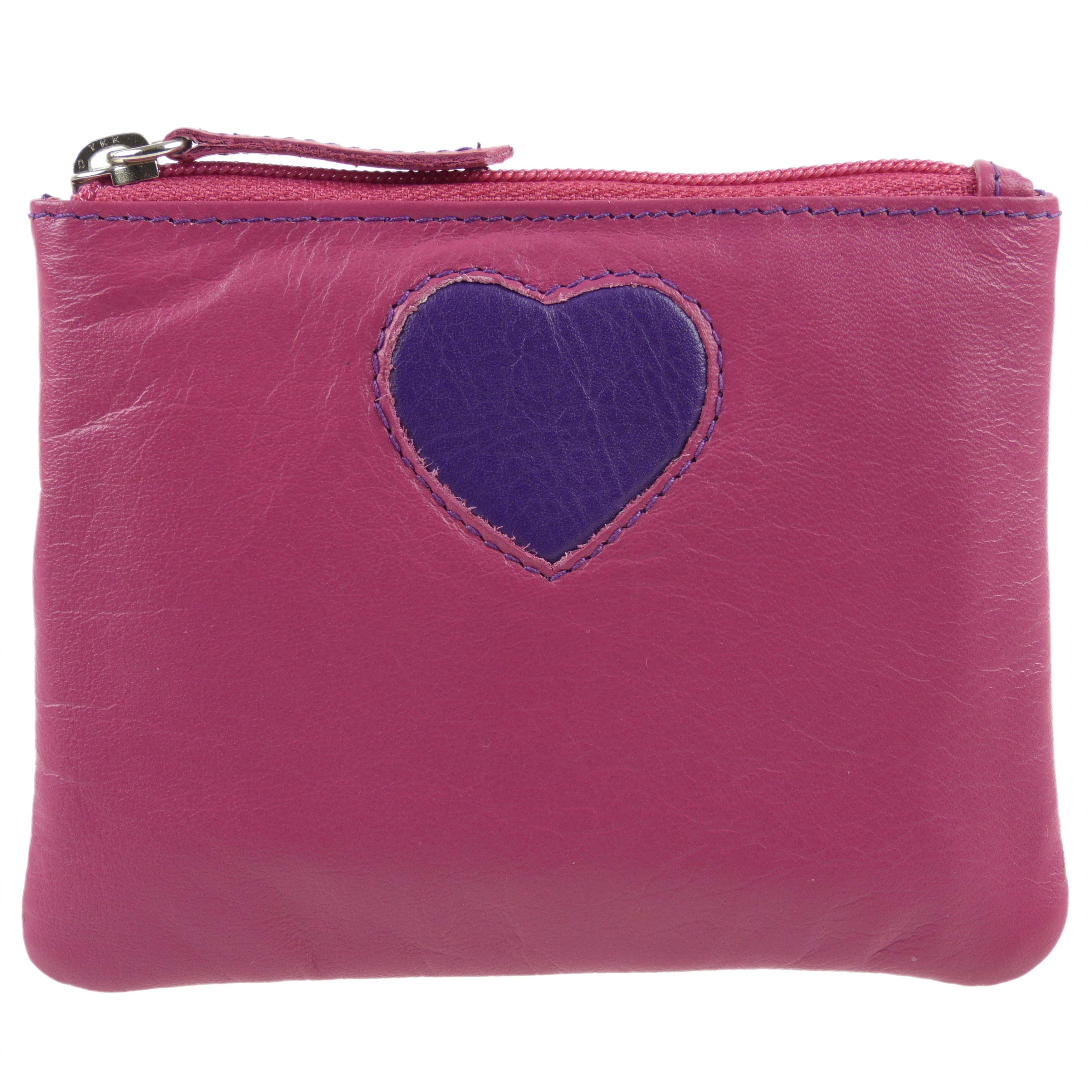 Ladies Leather Zip Compact Coin Purse by Mala Leather; Pinky Collection