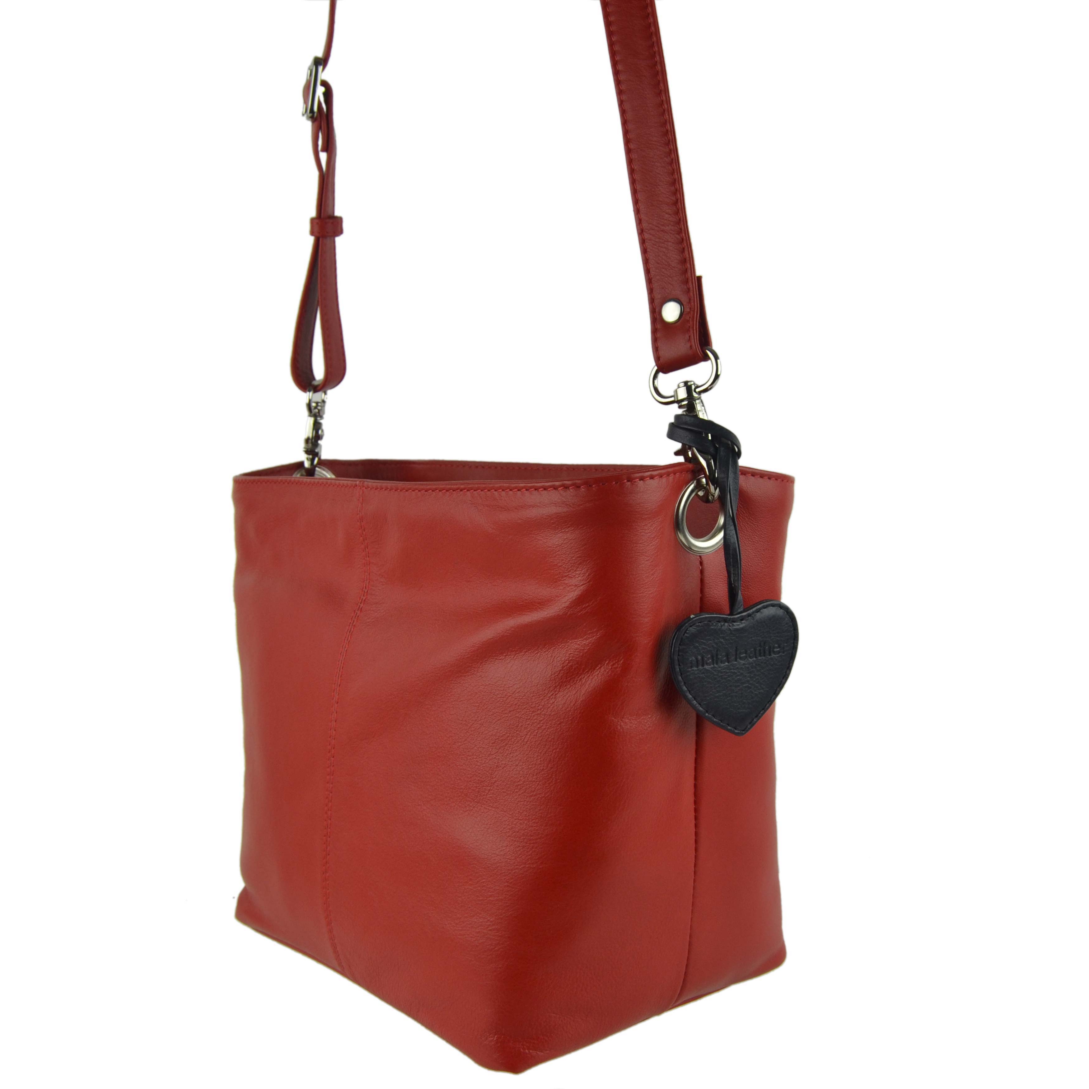 Ladies Leather Double Strap Bucket Bag by Mala; Anishka Collection ...