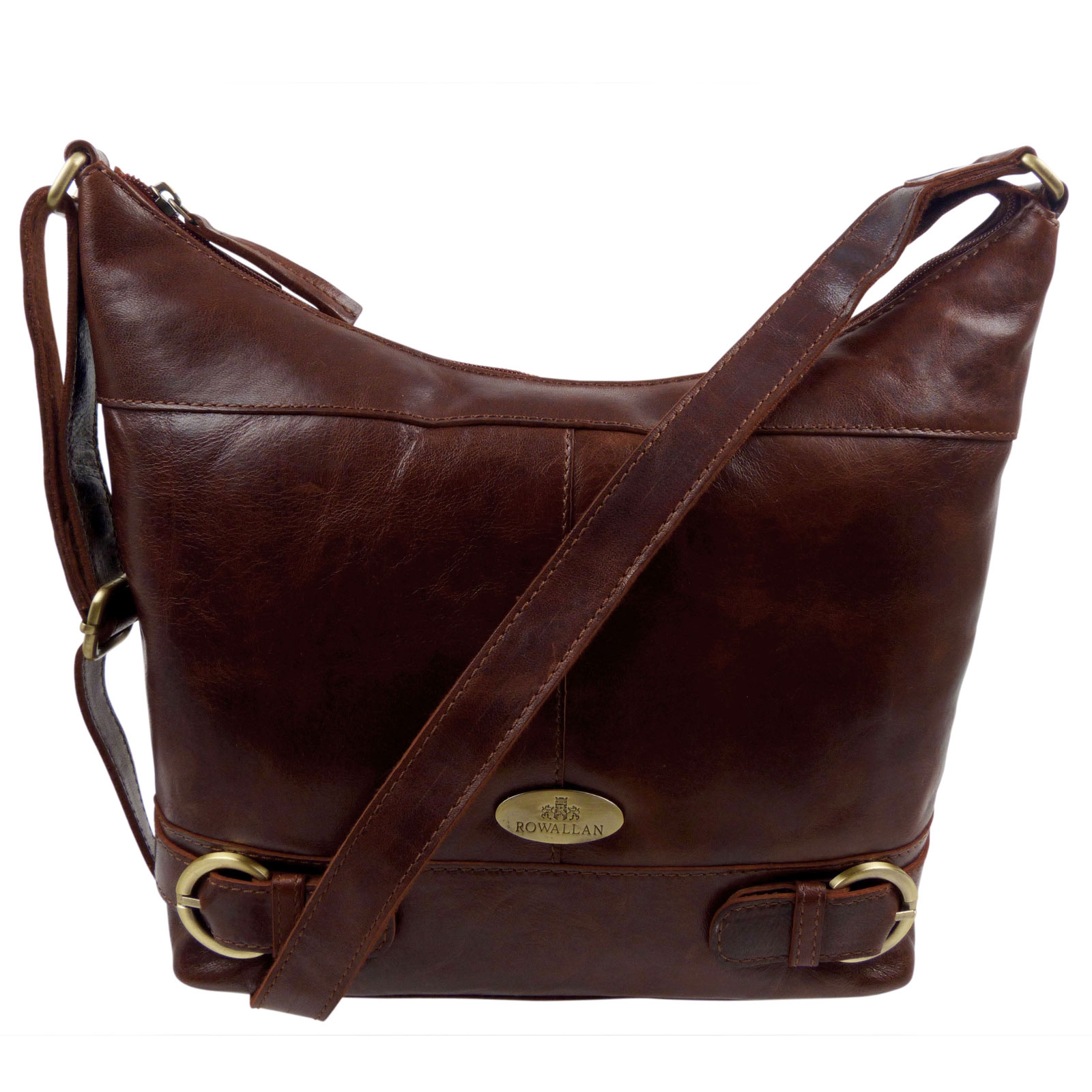 Rowallan Ladies Scoop Shoulder Bag in Cognac Leather Sorrento