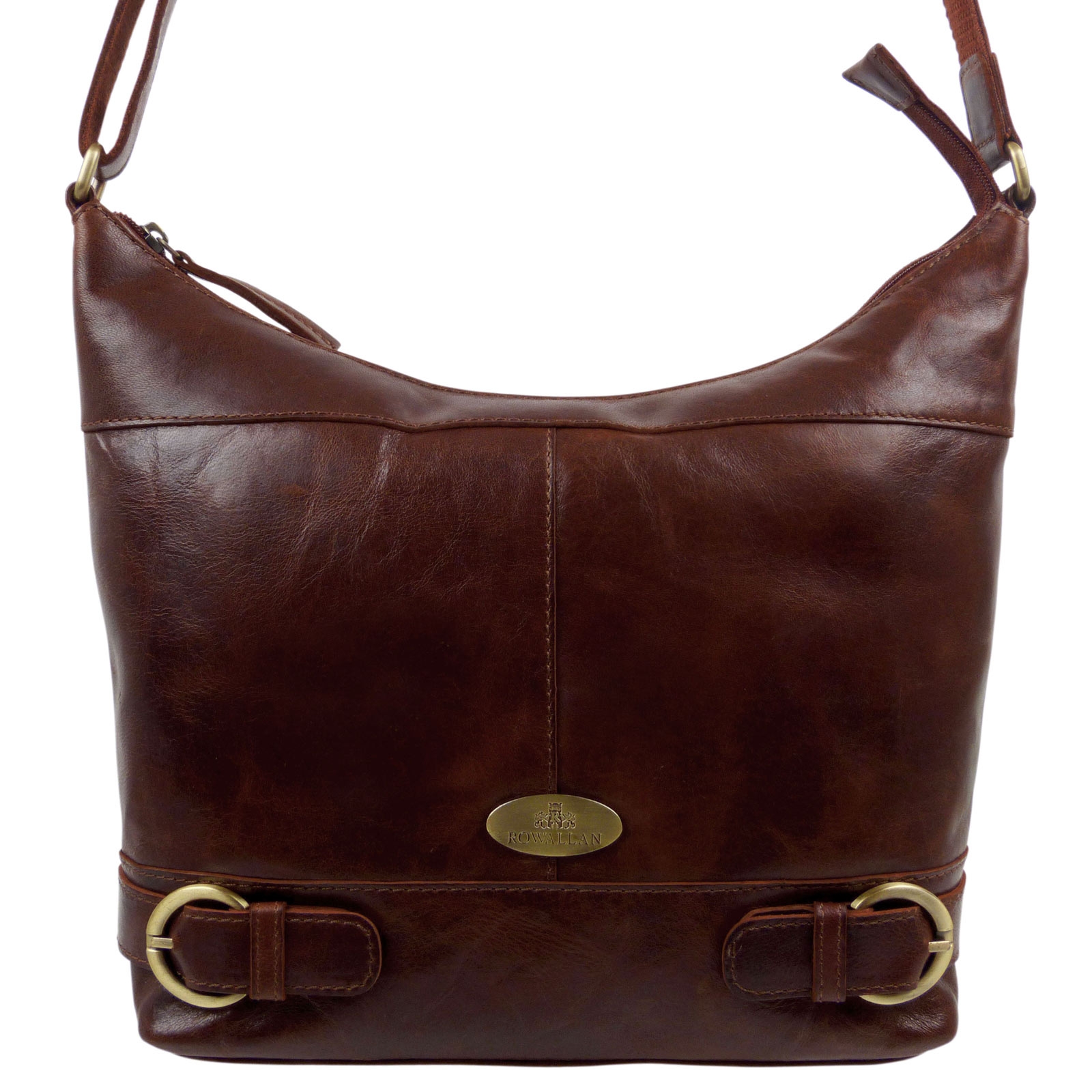 Rowallan Ladies Scoop Shoulder Bag in Cognac Leather Sorrento