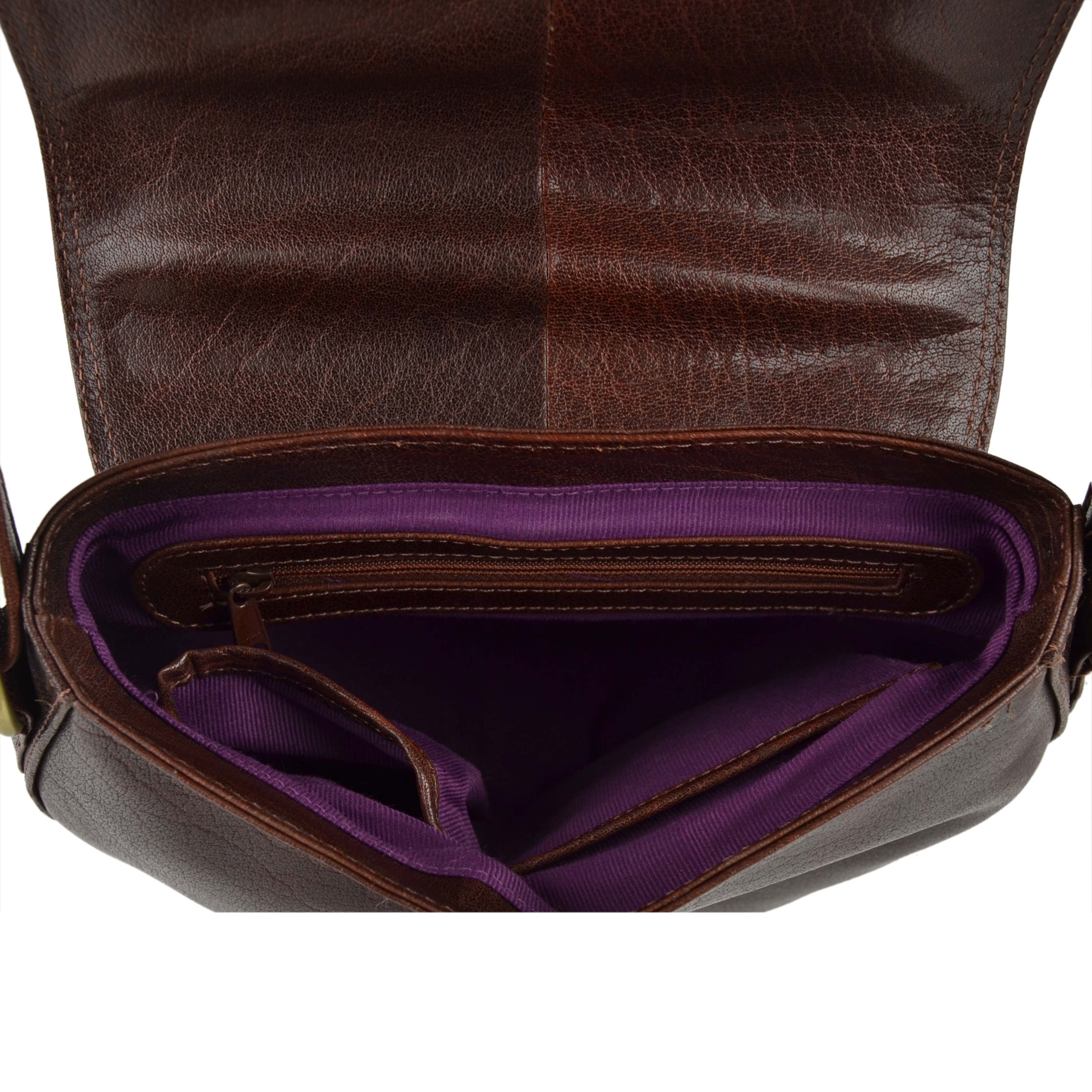 Ladies Small Leather Cross Body Shoulder BAG Kenneth Brownne Handbag Classic