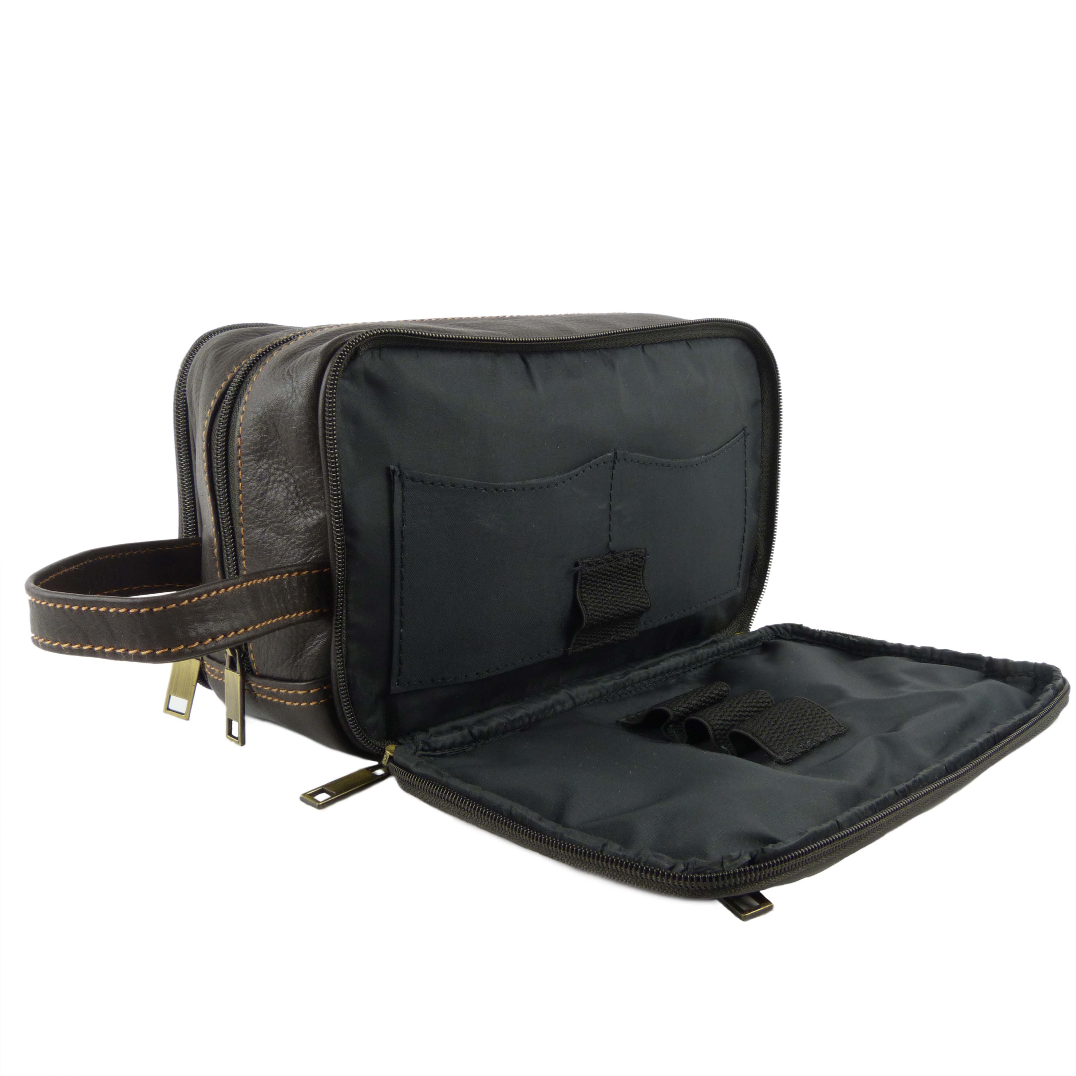 Mens Quality Leather Wash Bag by Rowallan of Scotland Travel Stylish eBay