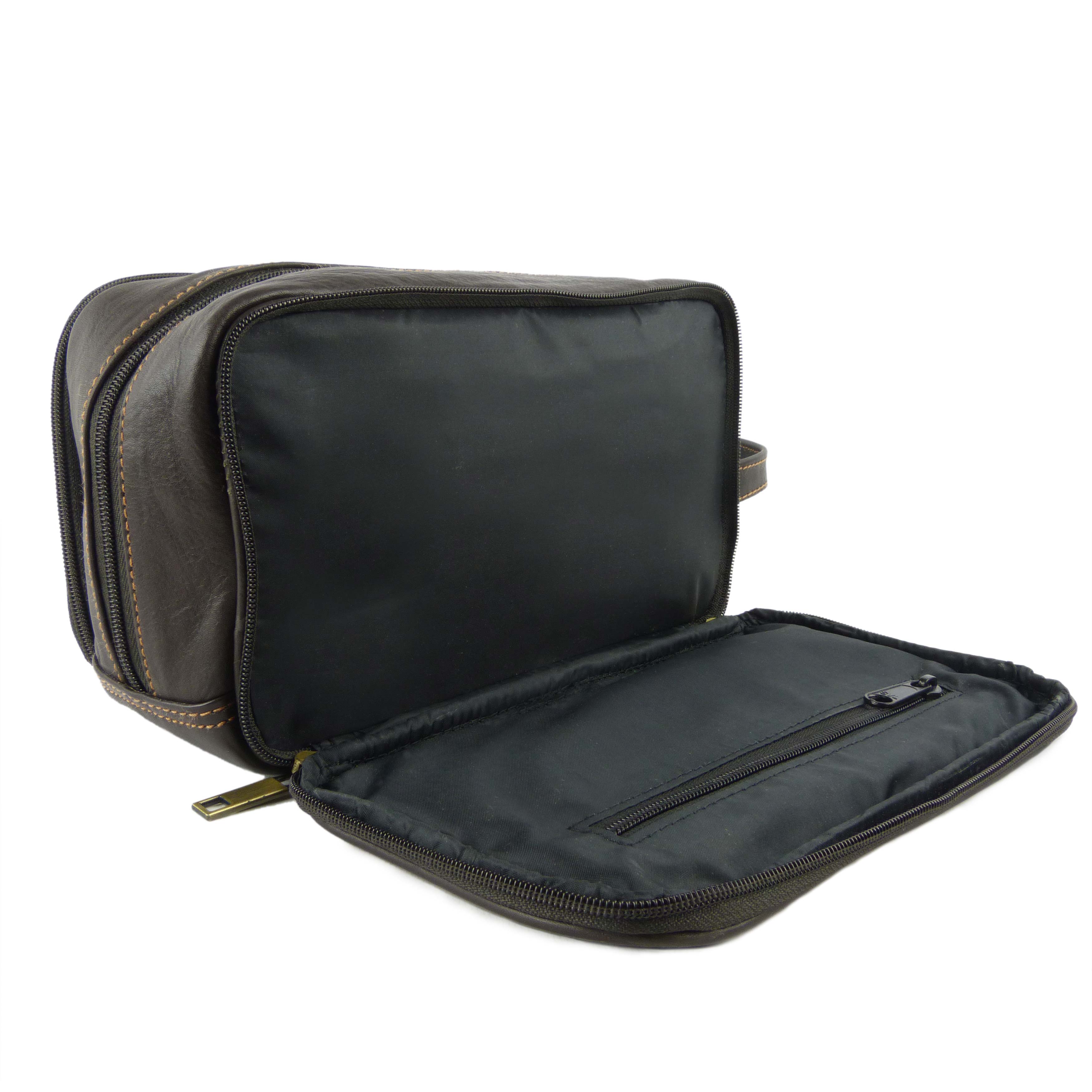 Mens Quality Leather Wash Bag by Rowallan of Scotland Travel Stylish eBay