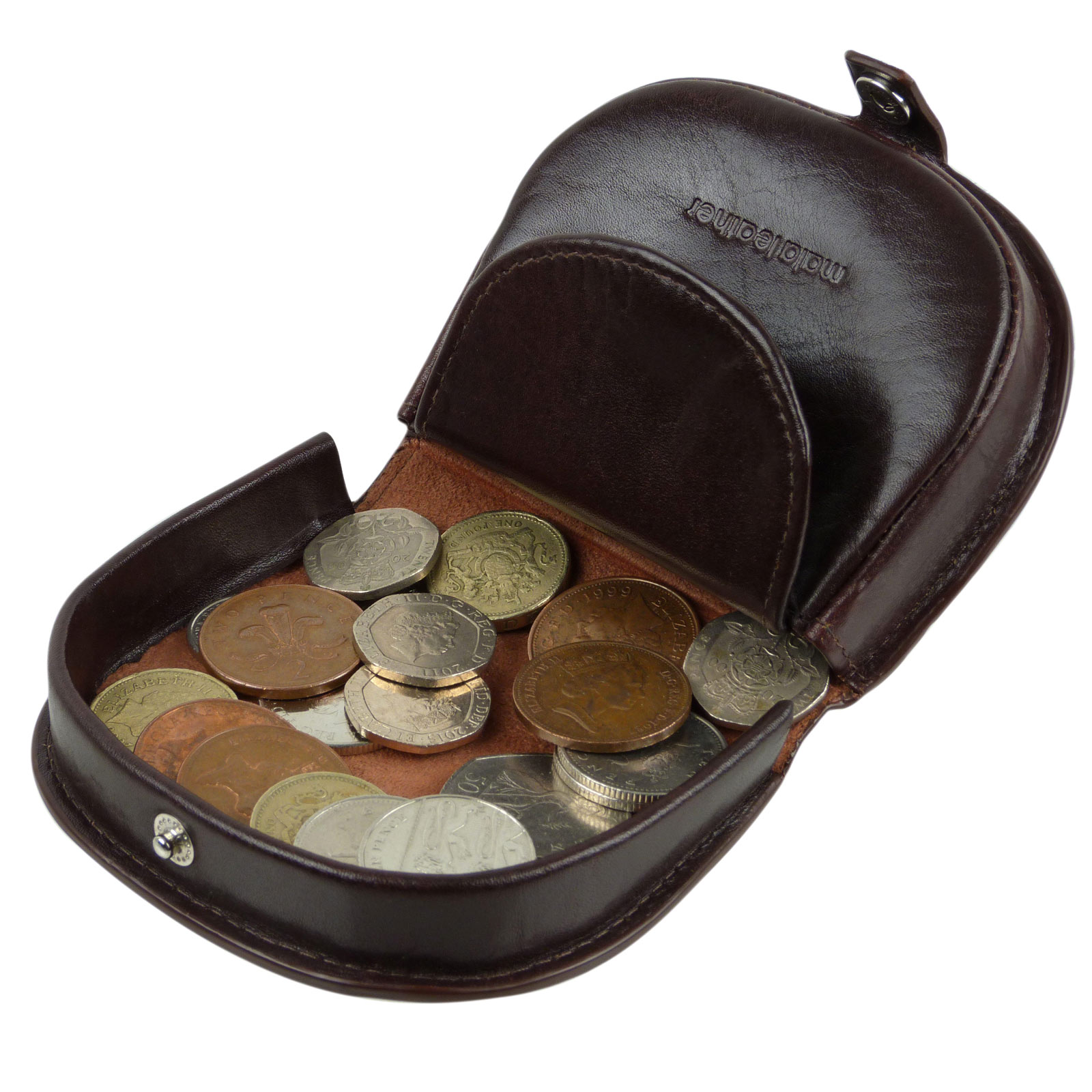 Black Mens Quality Gents Leather Coin Tray/Purse by Mala Leather Change