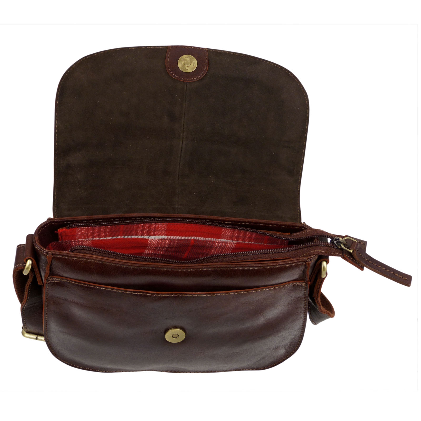 Rowallan Brown Leather Cross Body Saddle Bag IUCN Water